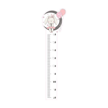 Children’s Height Measurement Wall Sticker – Moon Bunny