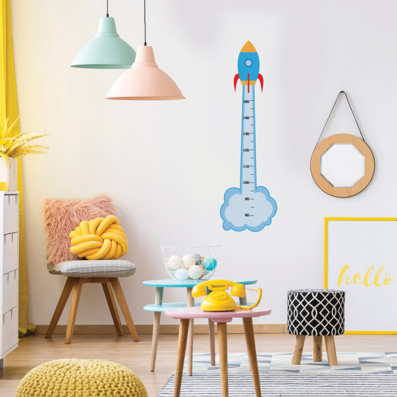 Rocket children’s height measurement wall sticker by Sticky Gecko
