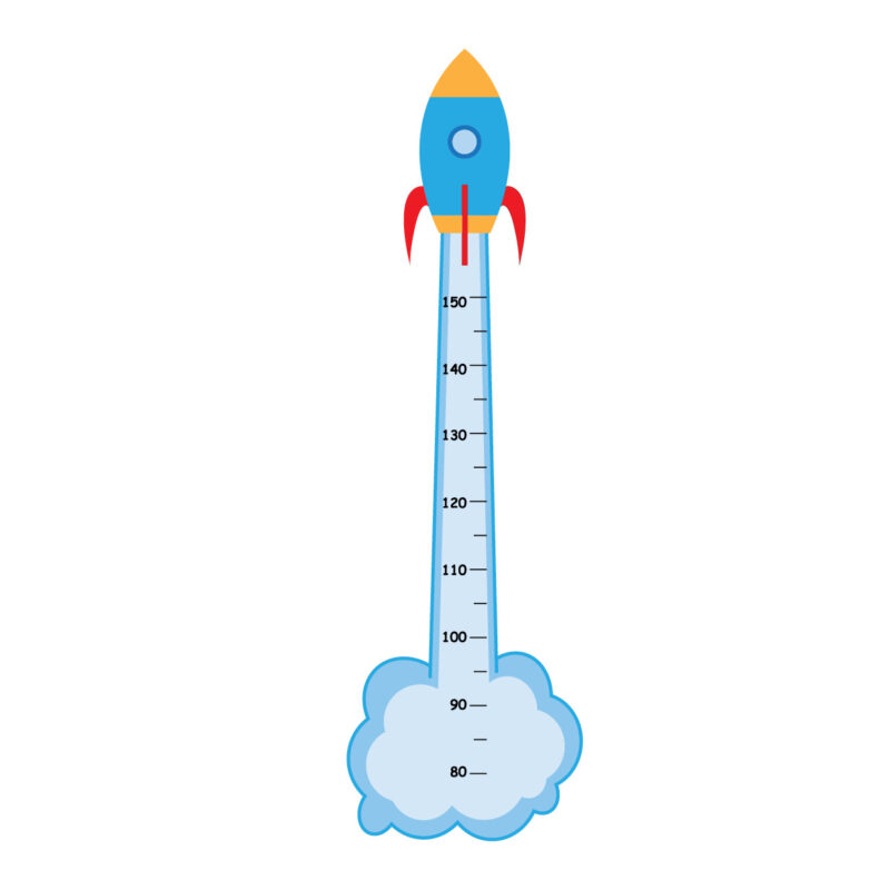 Rocket children’s height measurement wall sticker by Sticky Gecko