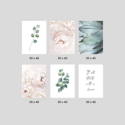 Gallery Wall Poster Set – Dreamy Botanicals