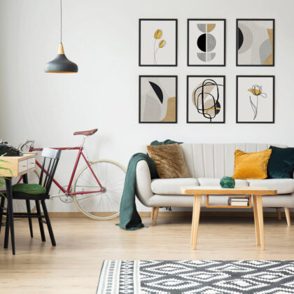 Modern Wall Art Poster Set – Floral Geometry