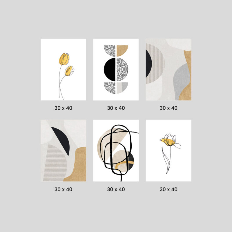 Modern Wall Art Poster Set – Floral Geometry - Image 2