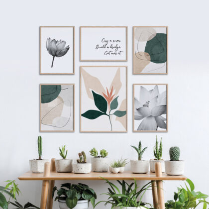 Modern Wall Art Poster Set – Lotus Whispers