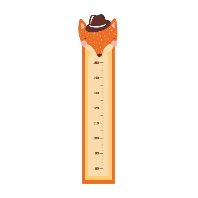 Fox growth chart for kids by Sticky Gecko