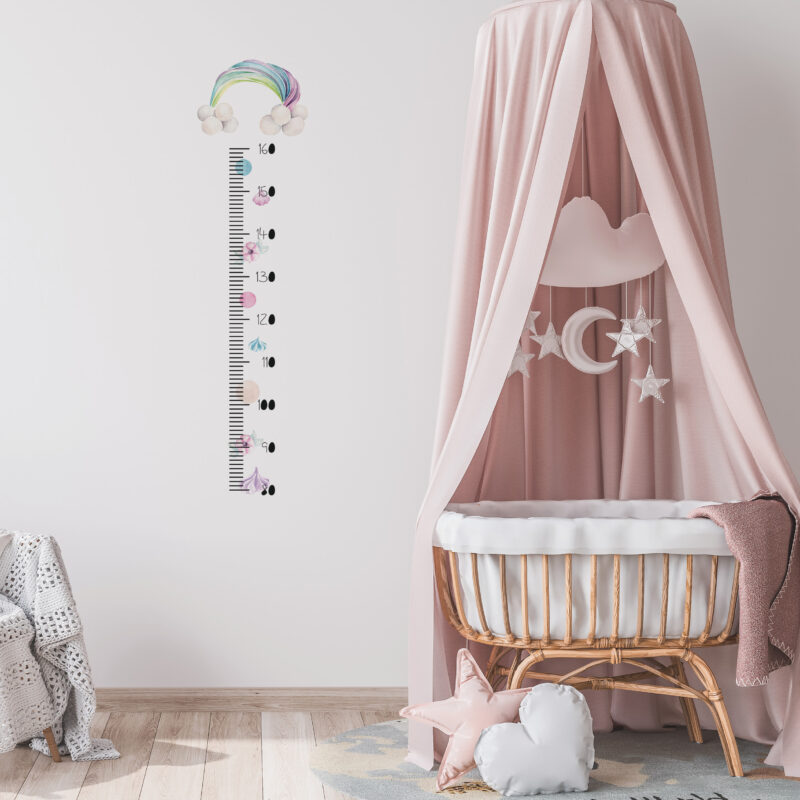 Rainbow growth chart for kids by Sticky Gecko