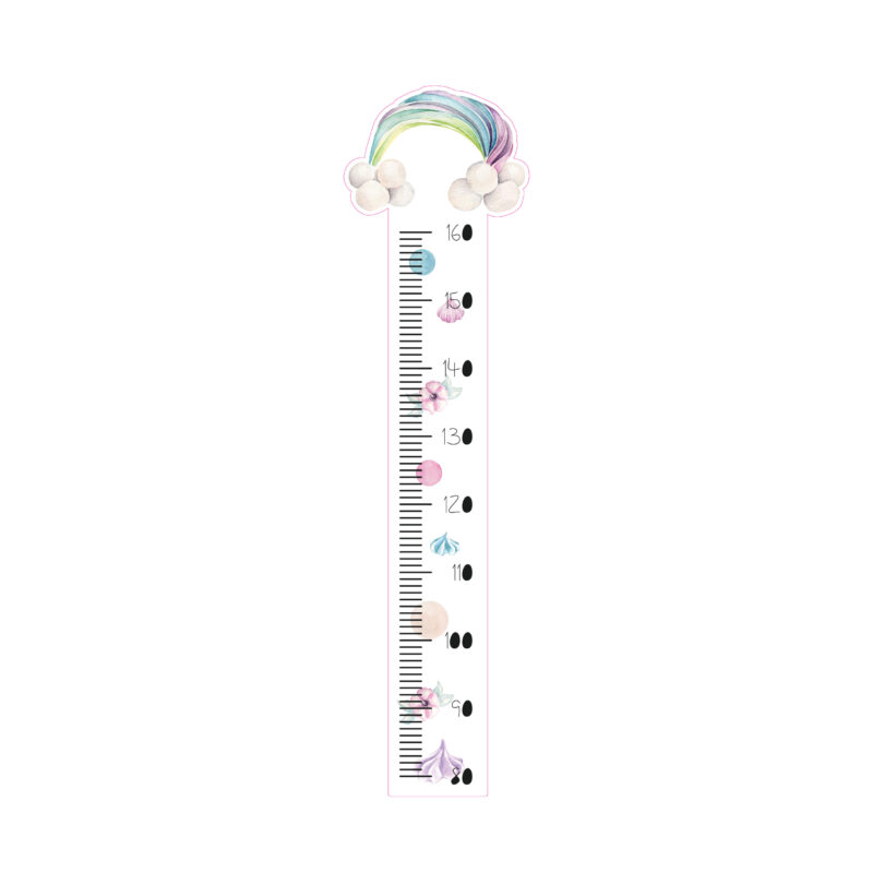 Rainbow growth chart for kids by Sticky Gecko