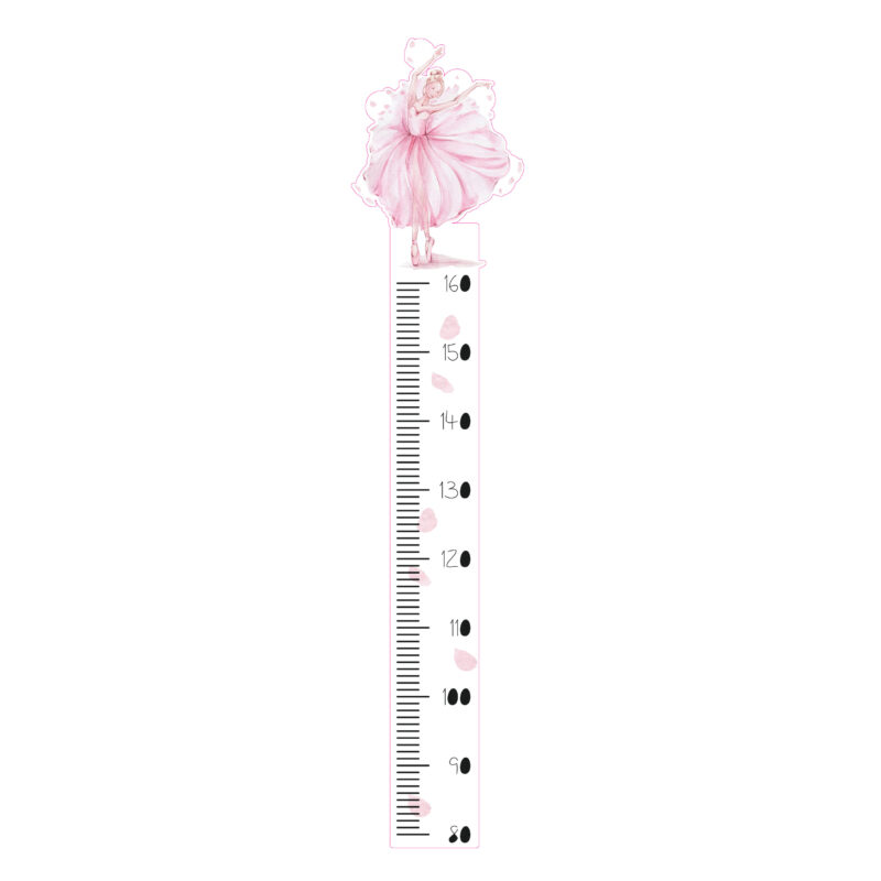 Ballerina kids growth chart wall sticker by Sticky Gecko