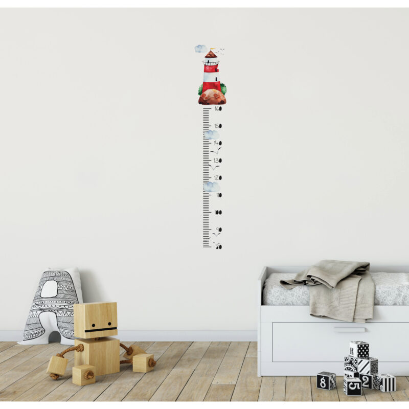 Lighthouse Kids Growth Chart Wall Sticker | Sticky Gecko®