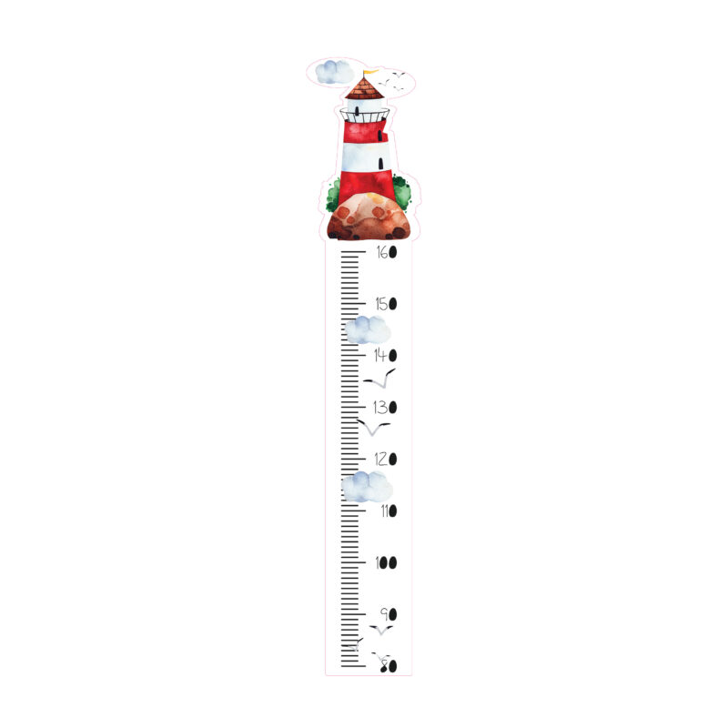 Lighthouse Kids Growth Chart Wall Sticker | Sticky Gecko®