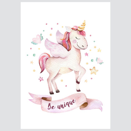 Kids Wall Poster Set | Be a Unicorn