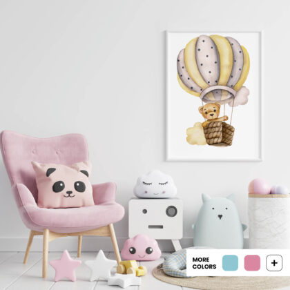 Nursery Poster - Bear Among the Clouds | HIAWorkshop®