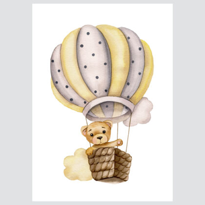 Nursery Poster - Bear Among the Clouds | HIAWorkshop®