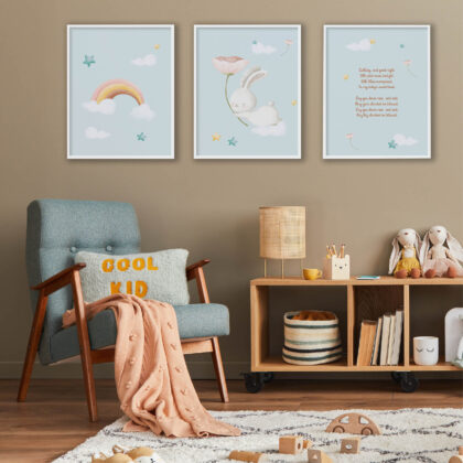 Nursery Poster Set | Bunny Blue Dreaming