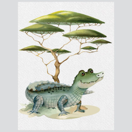 Kids Wall Poster Set | Crocodile’s Safari Adventure | HIAWorkshop®