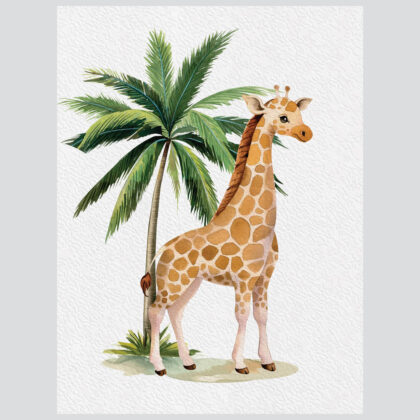 Kids Wall Poster Set | Giraffe’s Safari Adventure | HIAWorkshop®