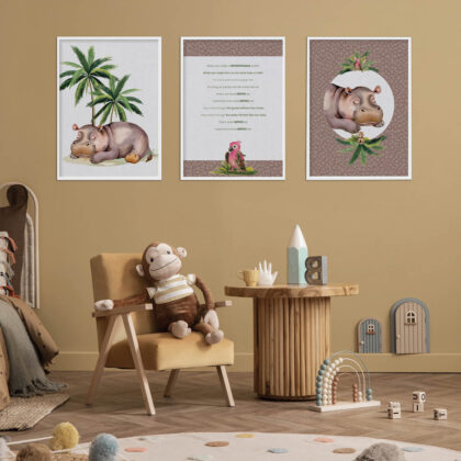 Kids Wall Poster Set | Hypo’s Safari Adventure | HIAWorkshop®