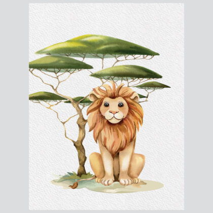 Kids Wall Poster Set | Lion’s Safari Adventure | HIAWorkshop®
