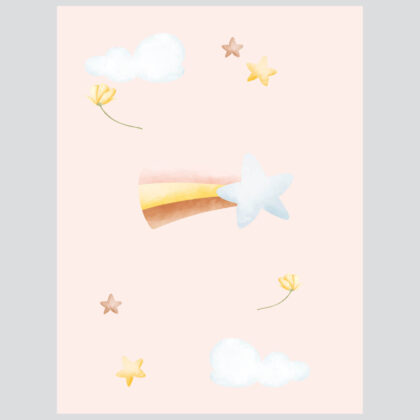 Kids Wall Art Set | Squirrel Peach Daydreaming