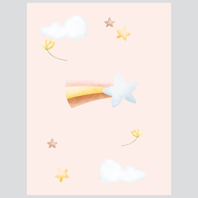 Kids Wall Art Set | Squirrel Peach Daydreaming - Image 2