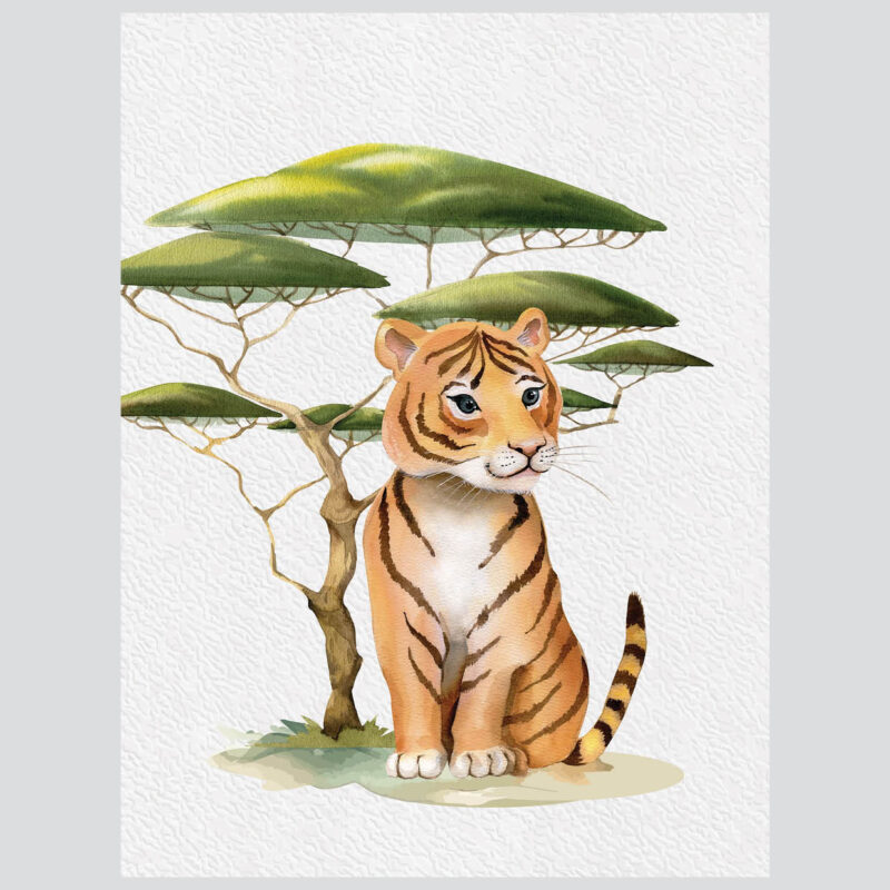 Kids Wall Poster Set | Tiger’s Safari Adventure | HIAWorkshop® - Image 2