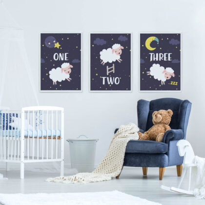 Kids Wall Poster Set | Counting Sheep