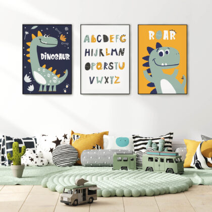 Kids Wall Poster Set | Dinosaur Roar