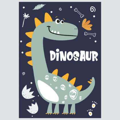 Kids Wall Poster Set | Dinosaur Roar