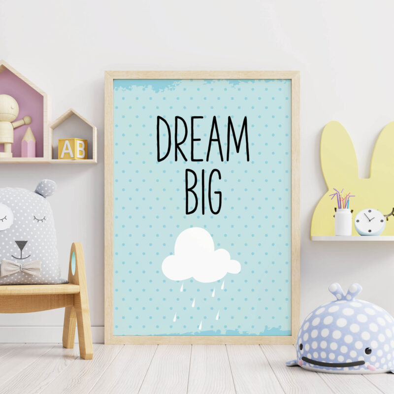 Poster for children's room | Dream Big Cloud