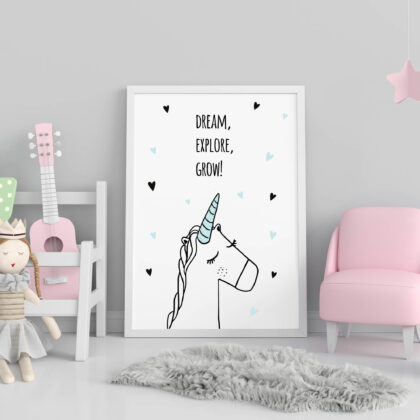 Poster for children's room | Dream, Explore, Grow