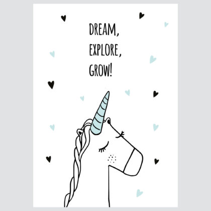 Poster for children's room | Dream, Explore, Grow