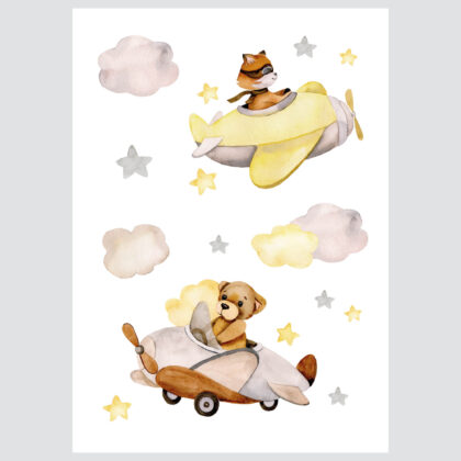 Nursery Poster - Friends Among the Clouds | HIAWorkshop®
