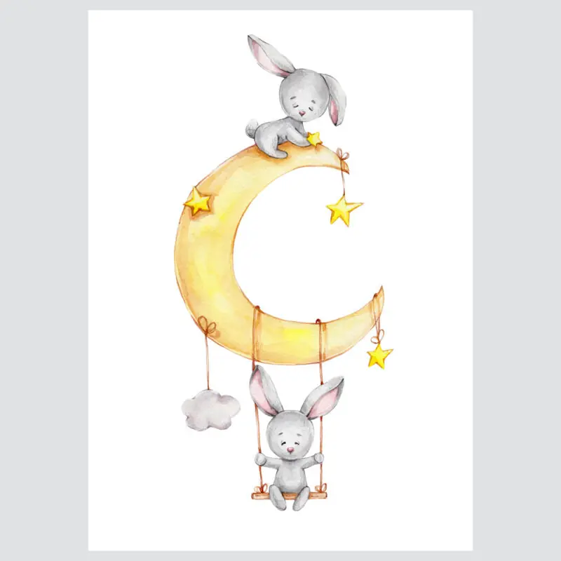 Kids Wall Poster Set | Friends Reaching Stars - Image 2