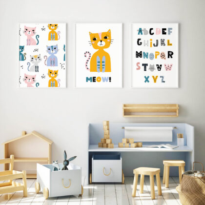 Kids Wall Poster Set | Meow