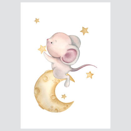Nursery Poster Set | Mouses Stars