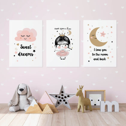 Nursery Wall Art Set | Sleepy Princess