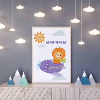 Poster for children's room | Never Give Up