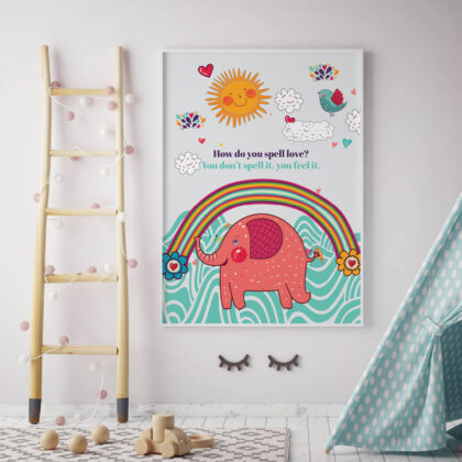 Poster for children's room | How do you spell love?