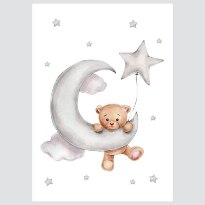 Kids Wall Poster Set | Teddy Flight