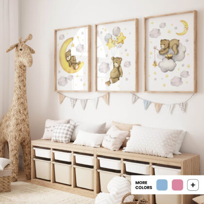 Nursery Poster Set | Teddy’s Adventures | HIAWorkshop®