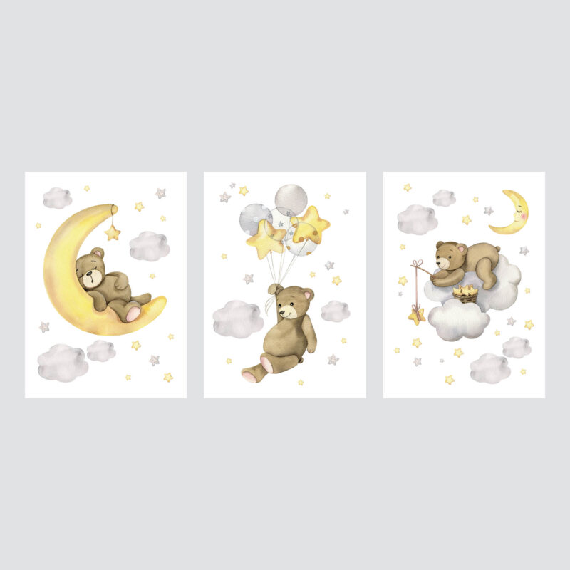 Nursery Poster Set | Teddy’s Adventures | HIAWorkshop® - Image 2