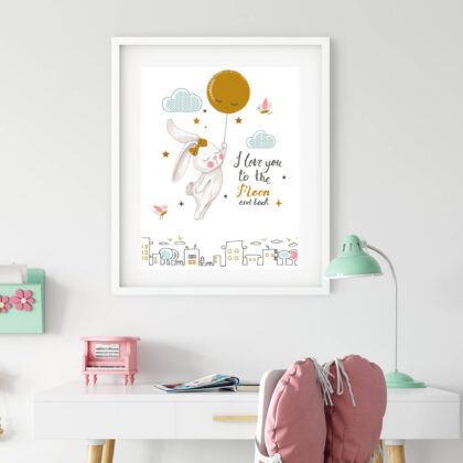 Poster for children's room | To the Moon and Back Rabbit