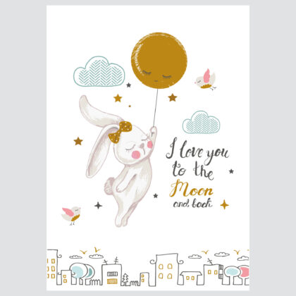 Poster for children's room | To the Moon and Back Rabbit