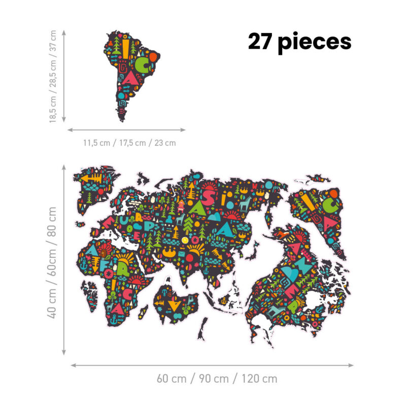 Children’s Wall Stickers – Alphabet World Map - Image 2
