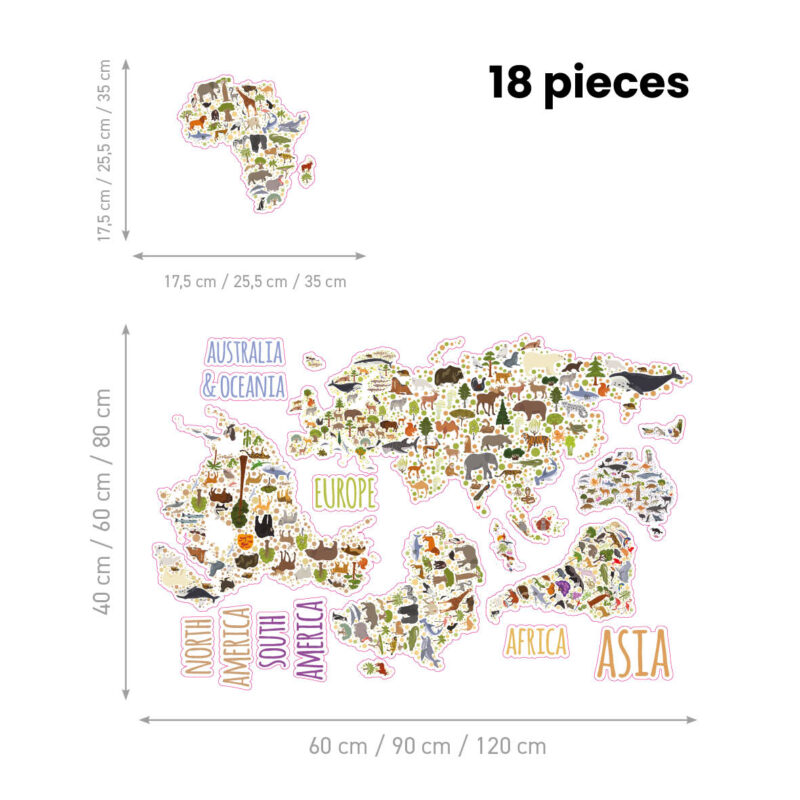 Kids Room Wall Decals – Animal World Map - Image 2