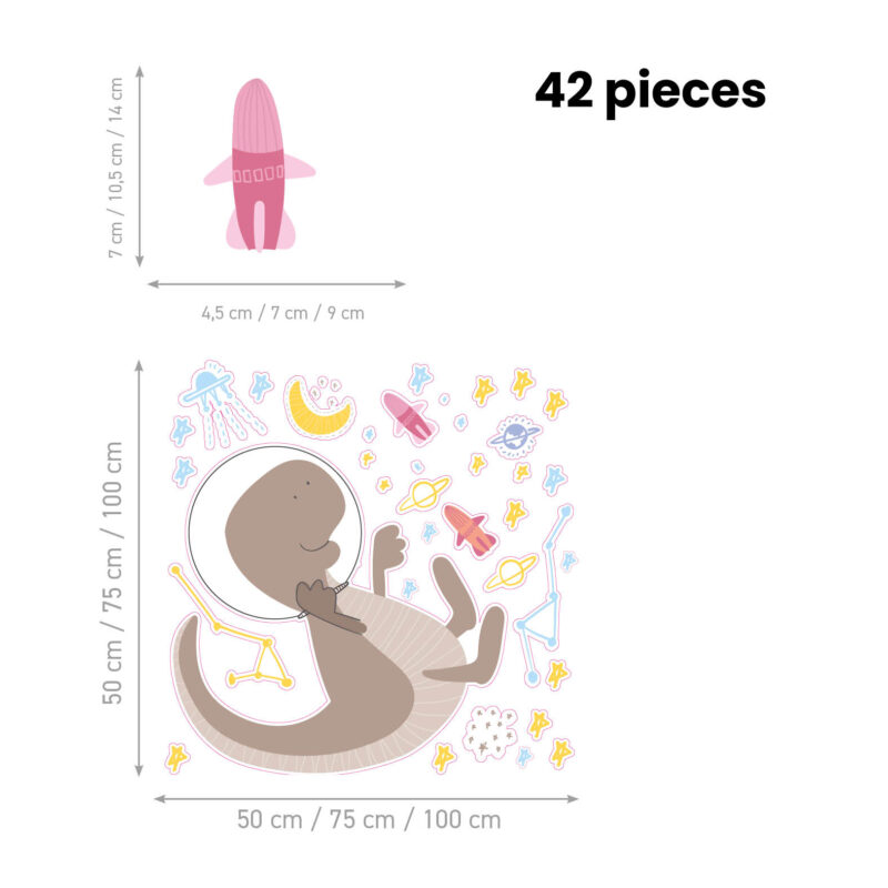 Kids Wall Stickers – Astronaut Dino - Image 2