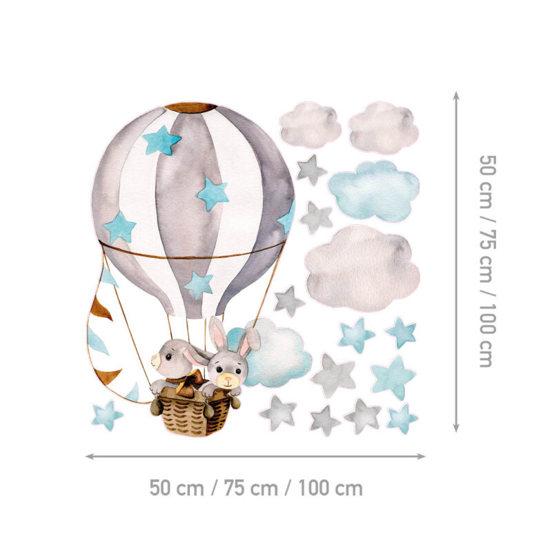 Children’s Wall Stickers – Bunnies Among the Clouds | HIA Workshop® - Image 2
