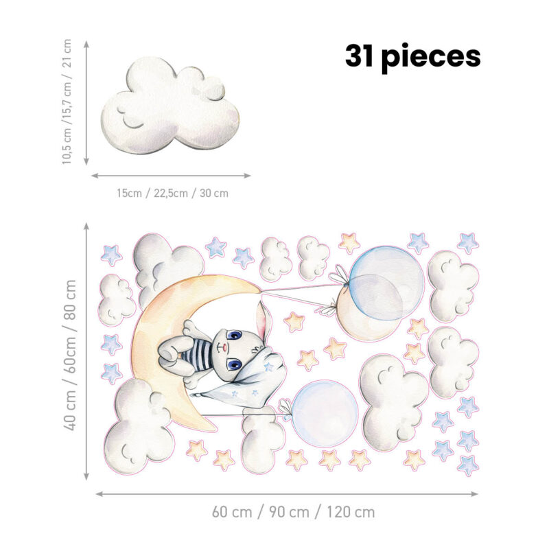 Kids Room Wall Decals – Bunny Balloons | HIA Workshop® - Image 2