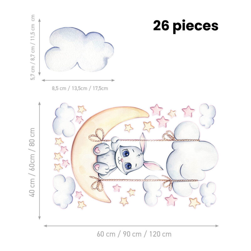 Wall Stickers for Kids Room – Bunny Swing | HIA Workshop® - Image 2