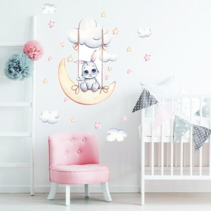 Wall Stickers for Kids Room – Bunny Swing | HIA Workshop®