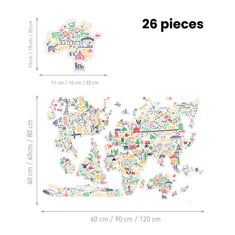 Wall Stickers for Kids Room – Worldwide Outline Map - Image 2